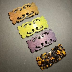 Set of 4 French  ⚜️ Tortoise Hair Barrettes